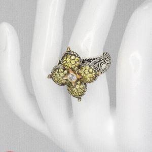 💛 *Barbara Bixby* Yellow Sapphire Sterling Silver 18K Yellow Gold Ring, 6.